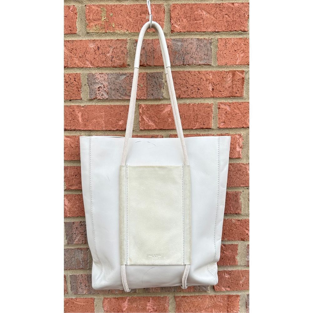 Rag & Bone Passport Leather Large Tote Cream